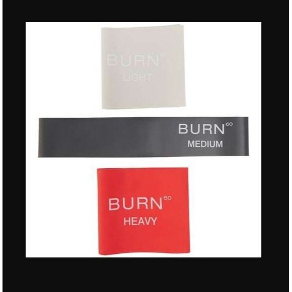 Burn 60 3 Resistance Bands Light/Medium/Heavy, Grey/Black/Red - Picture 3 of 13
